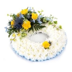 Wreath Yellow, Blue & White