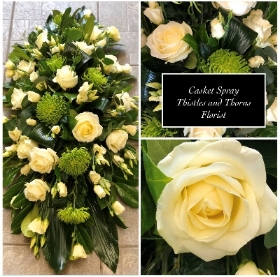 White and Green Casket Spray